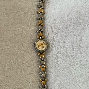 Disney Mickey Mouse Stainless Steel Watch with Gold Accents